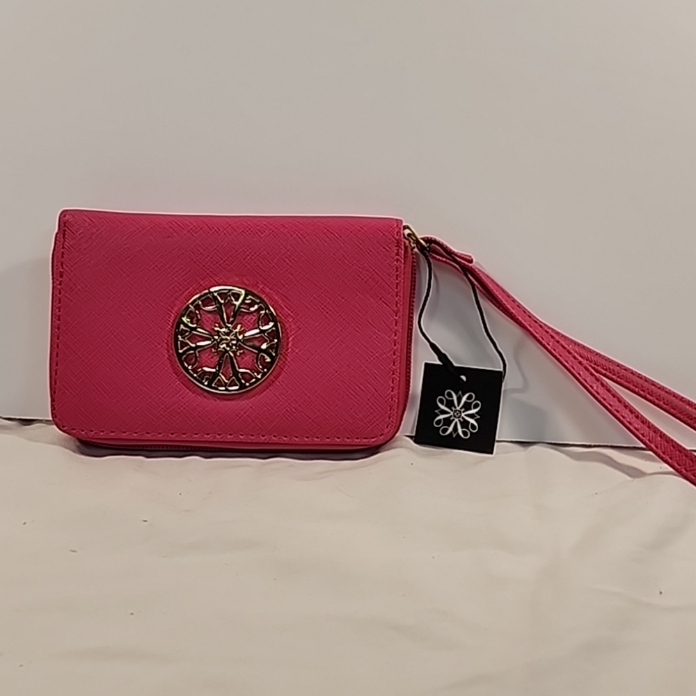 AVON Sabrina Hot Pink Wallet Womens Vegan Leather Wristlet Change Purse NEW NWT